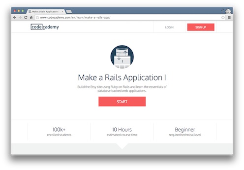 Codecademy's Rails track screenshot from the Viking Code School Blog