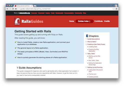 Rails Guides tutorial screenshot from the Viking Code School Blog
